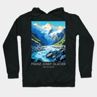 A Pop Art Travel Print of the Franz Josef Glacier - New Zealand Hoodie